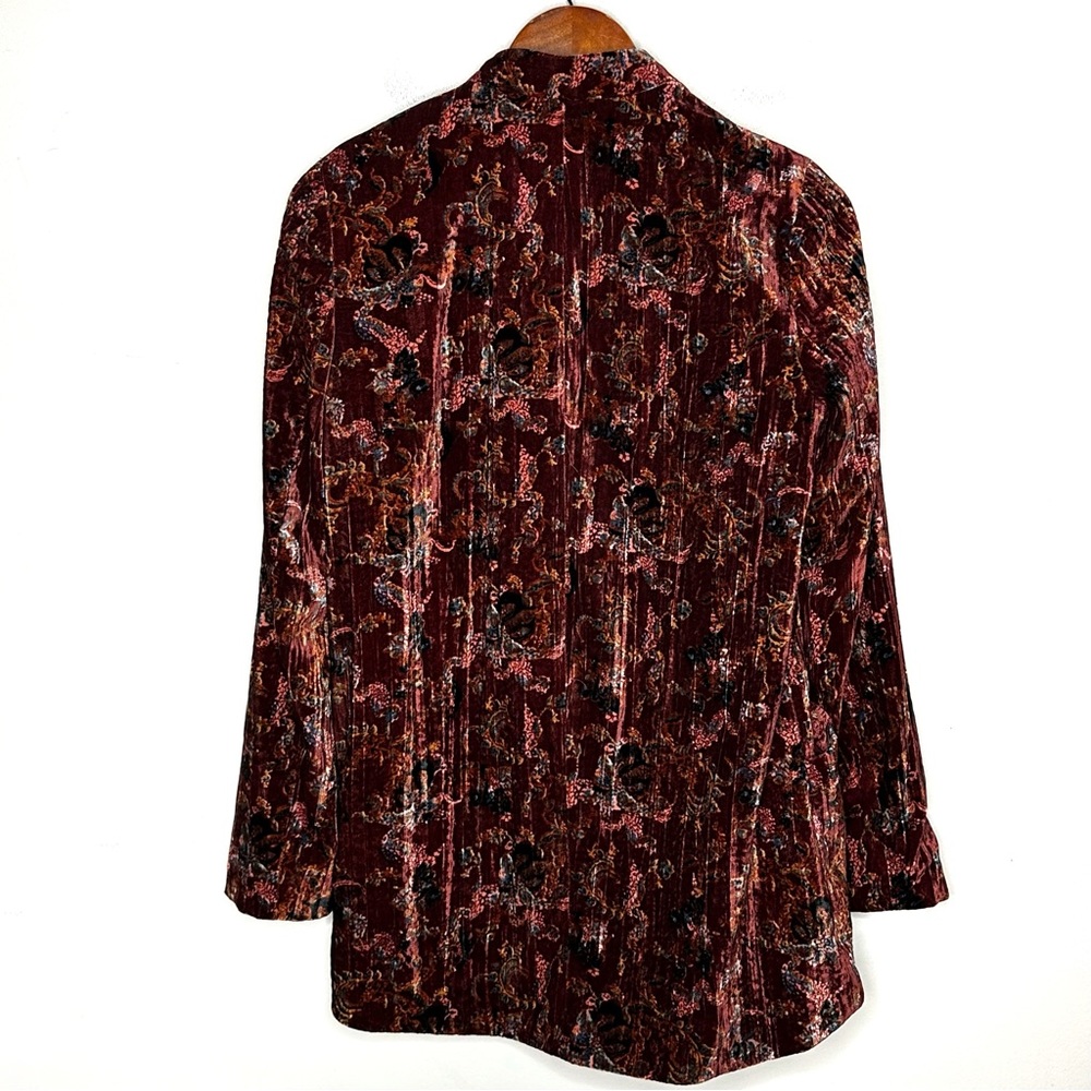 Free People Print Crinkle Velvet Slouchy Jacket - Picture 5 of 12